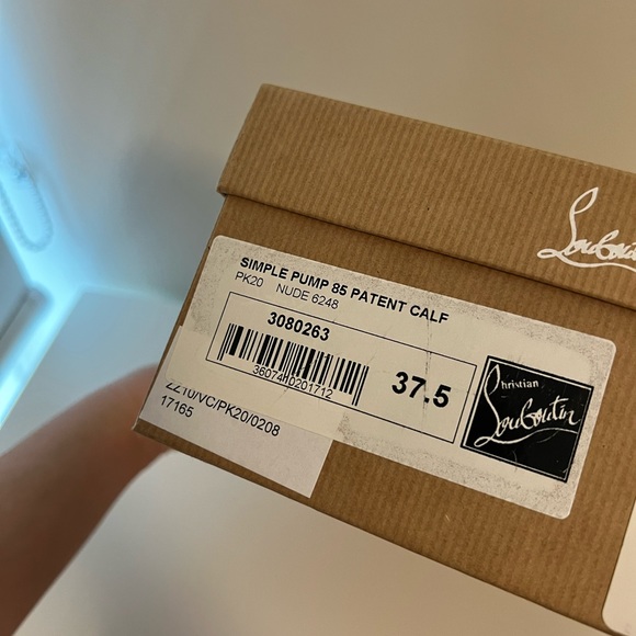 Christian Louboutin Simple Pump in 85mm nude patent leather size 37.5 - Picture 8 of 9